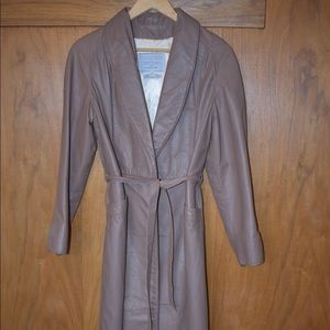 Vintage Tan Leather Coat